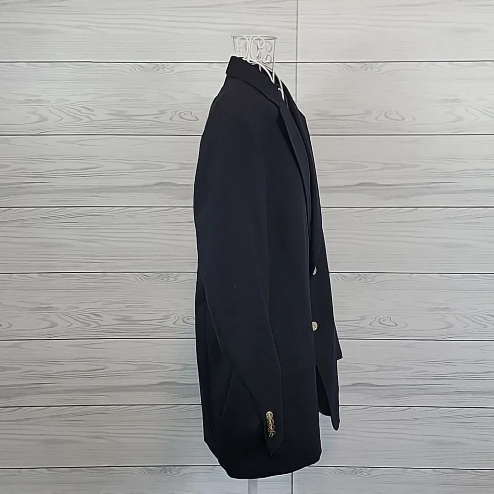 Saville Row Classic Navy Blazer 100% Wool Mens Size 41 R